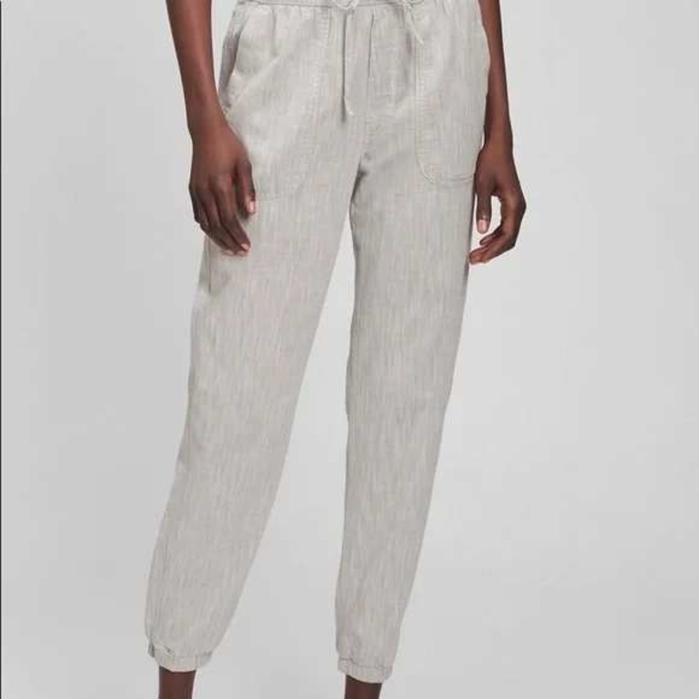 Gap Herringbone Chambray Joggers Women's Small Gray Cotton Casual Pants‎
